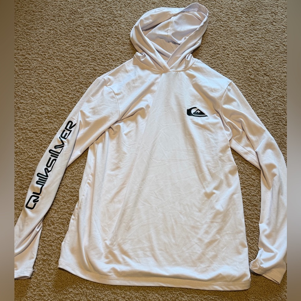 Boys Quiksilver Long Sleeve Hooded Rashguard size 14/large